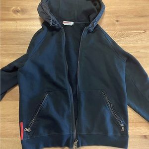 PRADA black zip up hoodie